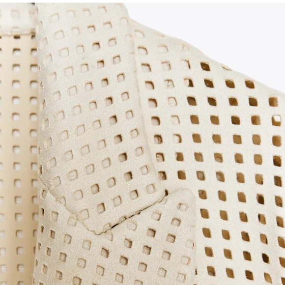 NWT ZARA FAUX SUEDE CUT OUT BLAZER AND SHORTS SET - Picture 8 of 8